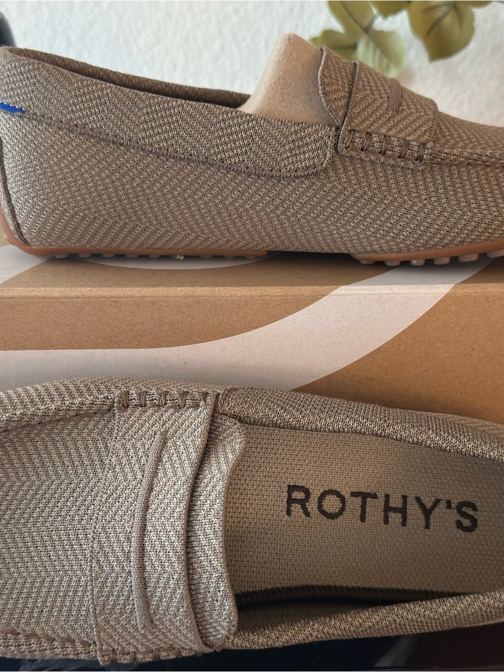 Rothy's Men's Beige Knit Penny Loafers. *never worn outdoors